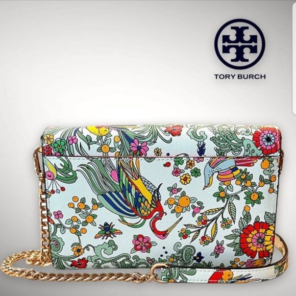 🎀NWT Authentic RARE Tory Burch Emerson Printed Chain Crossbody & 18k Gold Kira. - Picture 3 of 12